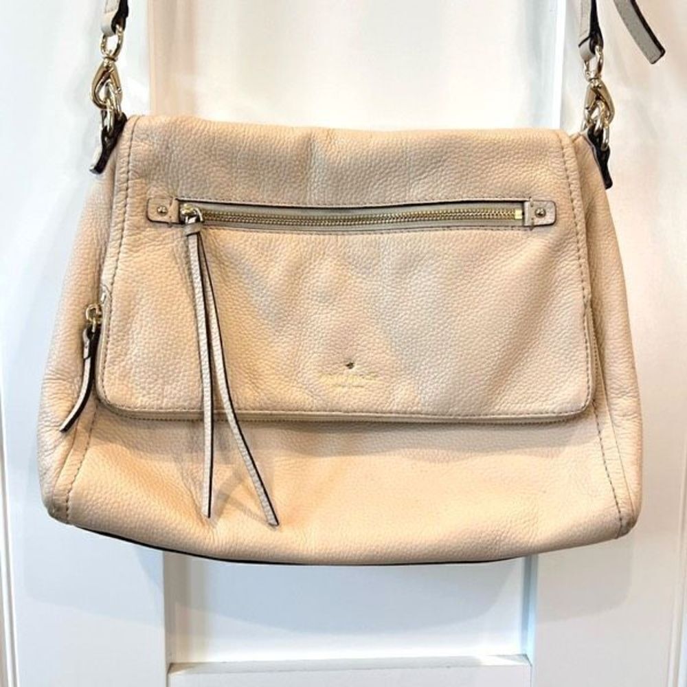 Kate Spade Cobble Hill Small Leather Toddy Satchel Purse Bag Crossbody Cream